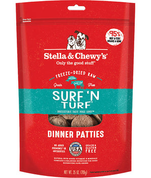 Stella And Chewys Dog Freeze-Dried Dinner Patties Surf And Turf 25 oz.