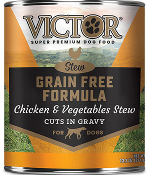 Victor Super Premium Dog Food Grain Free Wet Dog Food Chicken & Vegetable in gravy 12ea/13.2 oz