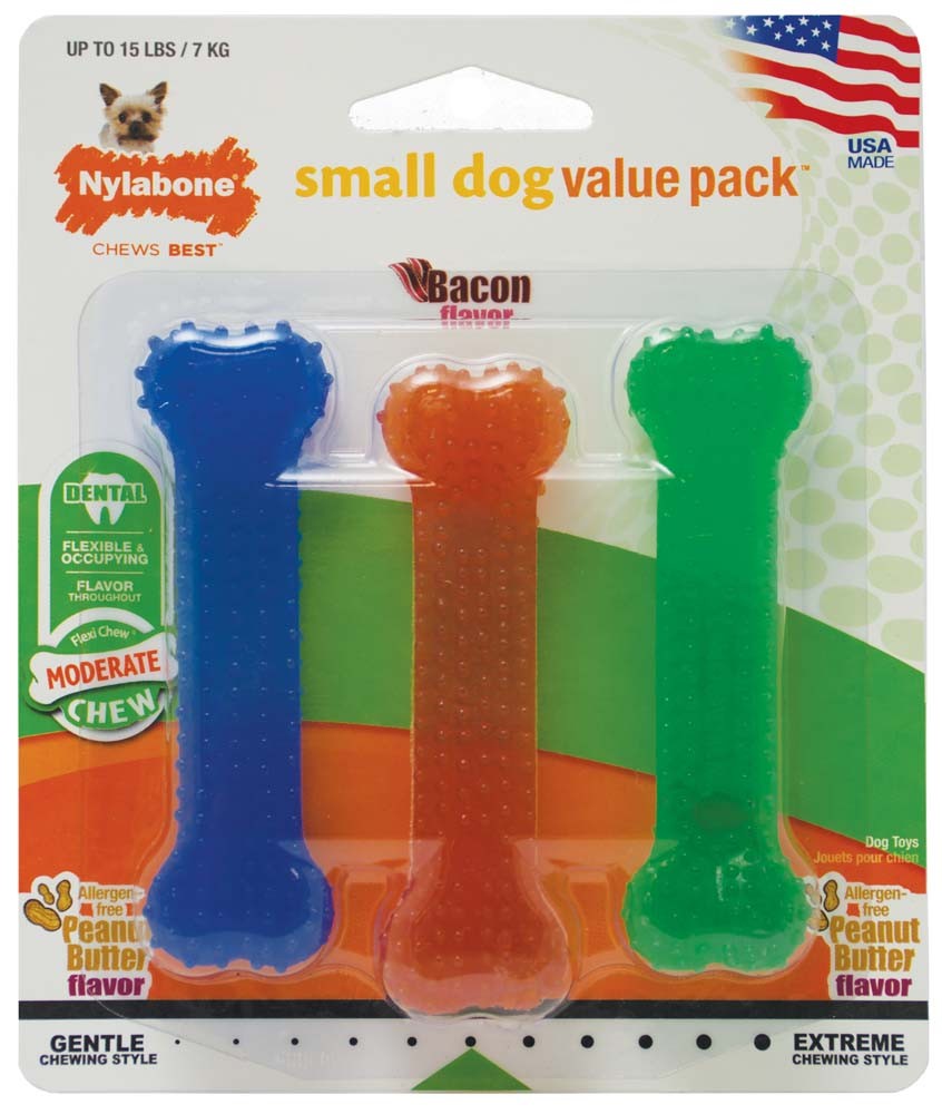 Nylabone FlexiChew Dog Dental Pack Variety 1ea/XS - Up To 15 lb