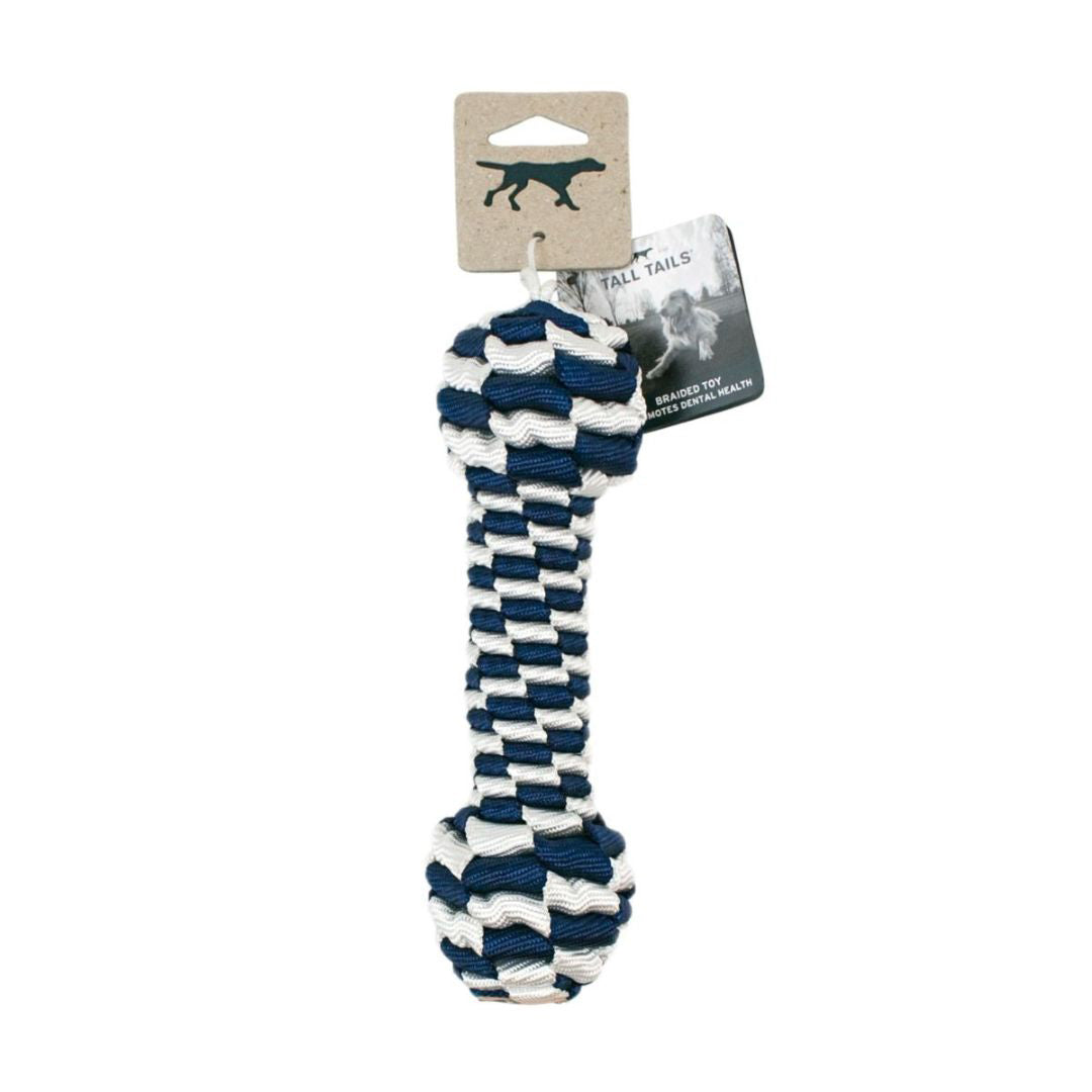 Tall Tails Dog Braided Bone Navy 9 Inches