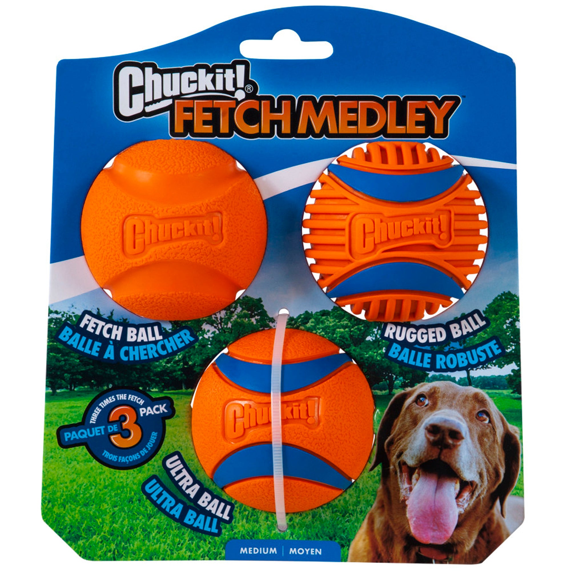 Chuckit Fetch Medley Balls Gen 3 Dog Toy MD