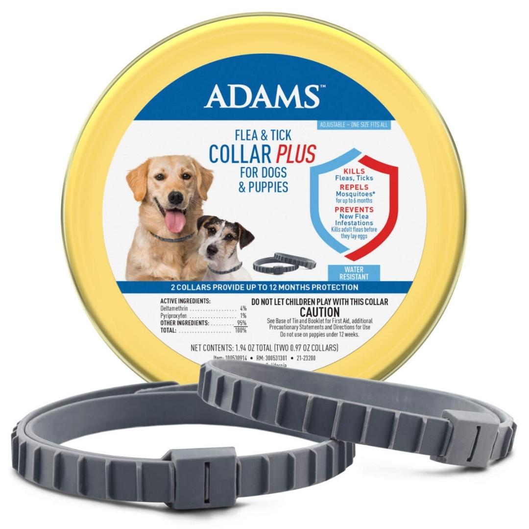 Adams Flea & Tick Collar Plus for Dogs & Puppies 1ea/2 pk