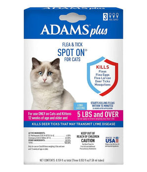 Adams Plus Flea and Tick Spot On for Cats and Kittens Over 5 lbs