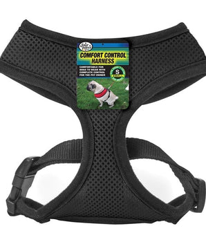 Four Paws Comfort Control Dog Harness Black 1ea/SMall