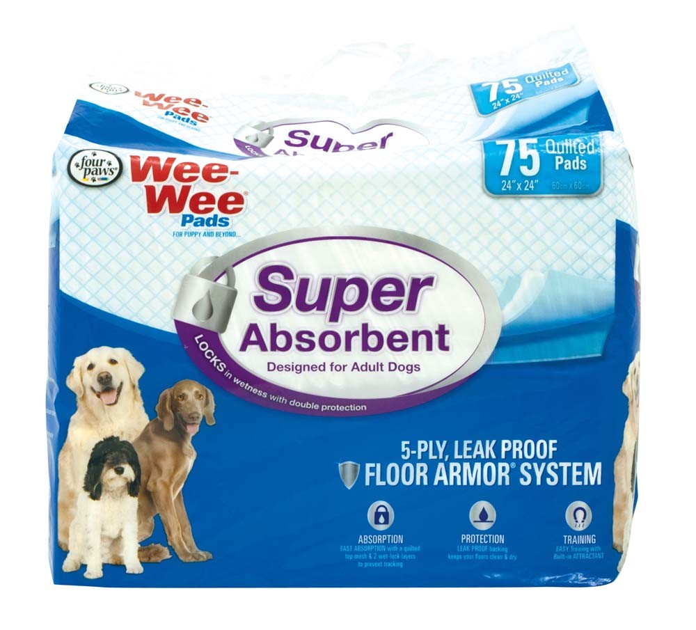 Four Paws Four Paws Wee-Wee Super Absorbent Pads for Dogs Super Absorbent 1ea/75 ct