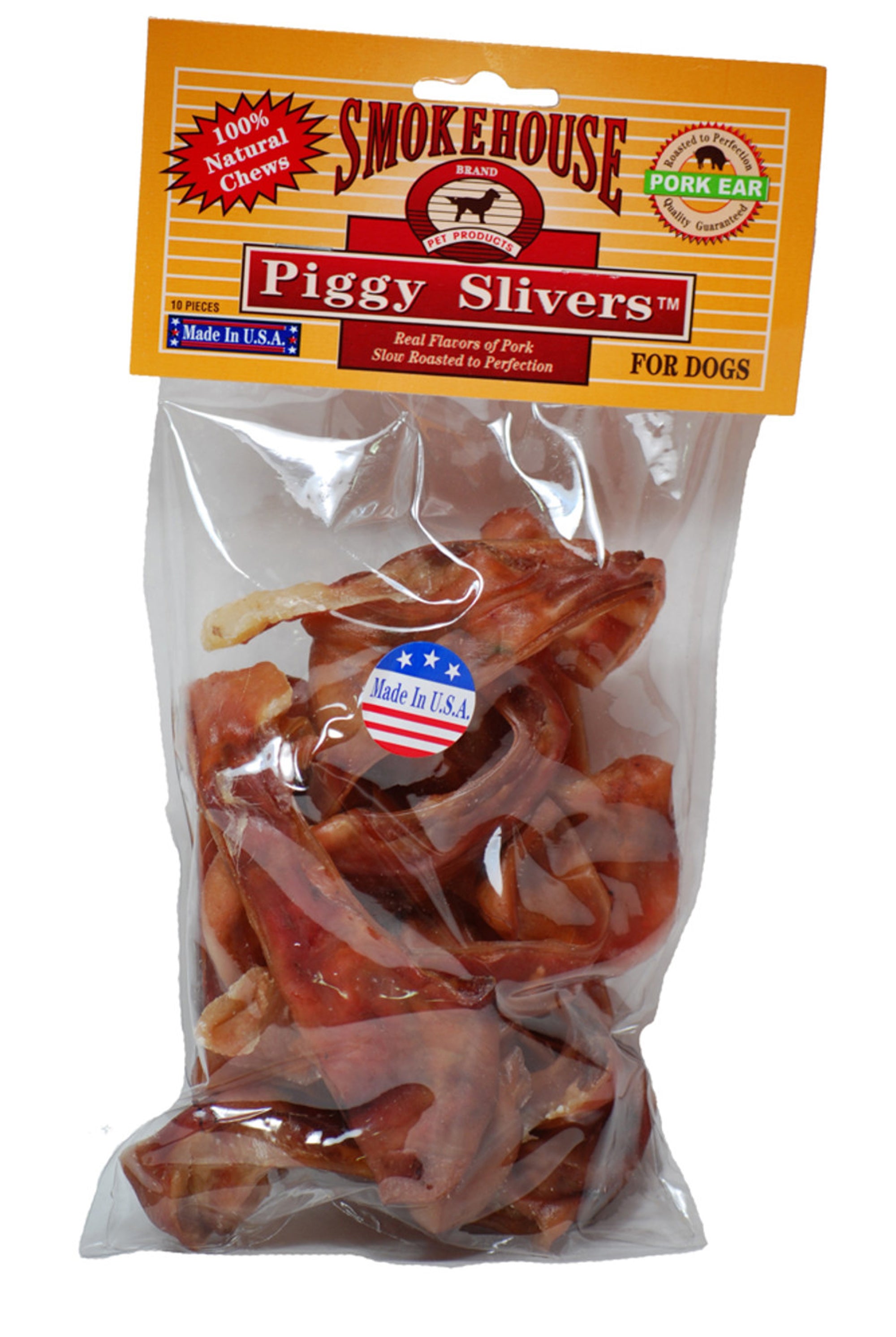 Smokehouse USA Made Piggy Slivers Dog Chew 10 Pack 3.2 oz