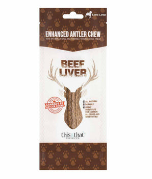 This & That Dog Enhanced Antler Chew Beef Liver Xlarge