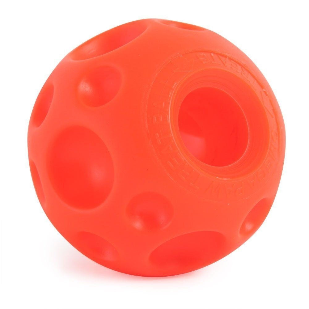 Omega Paw Tricky Treat Ball Dog Toy Orange Large 5 in