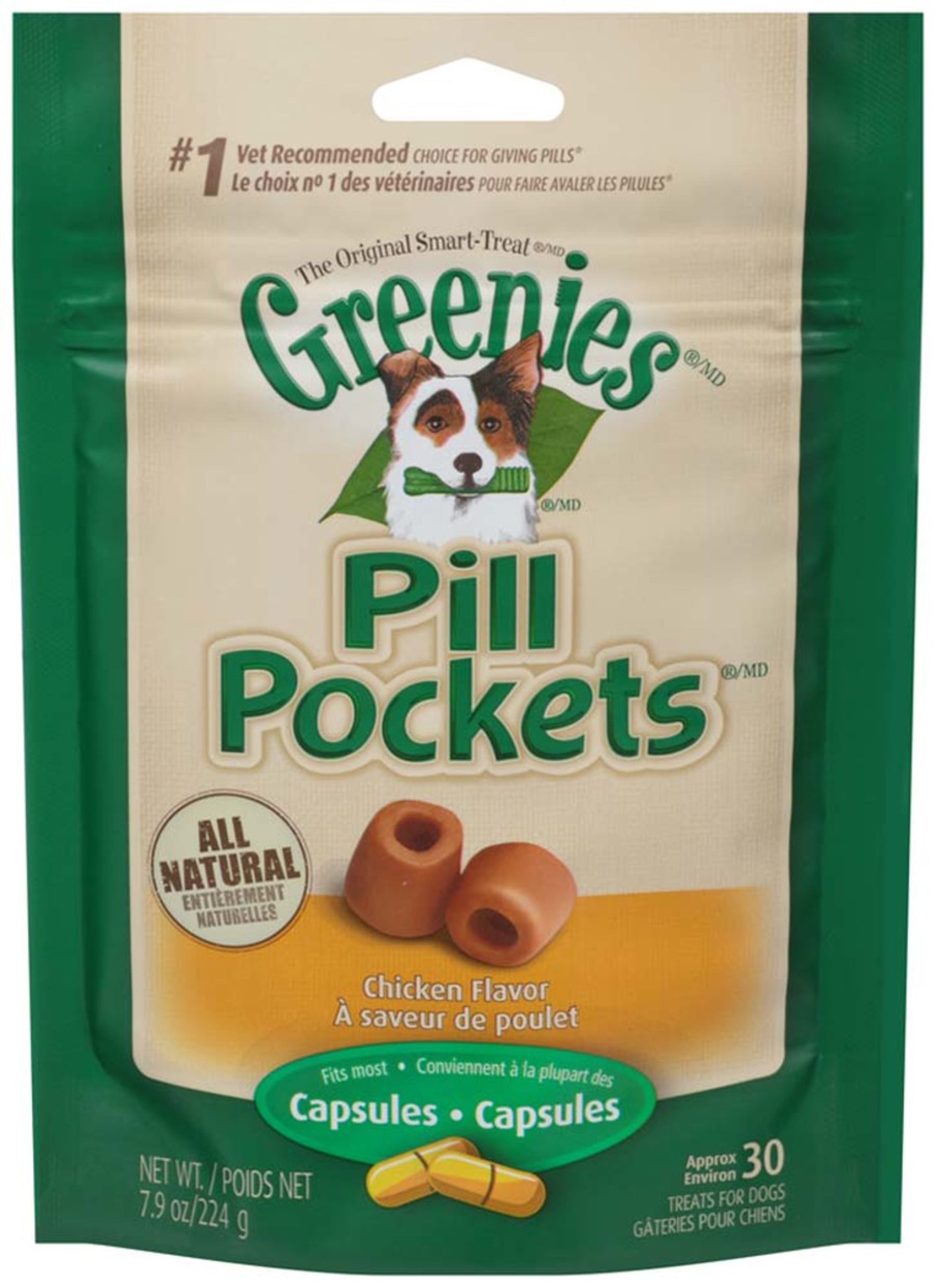 Greenies Pill Pockets for Capsules Chicken 1ea/30 ct, 7.9 oz