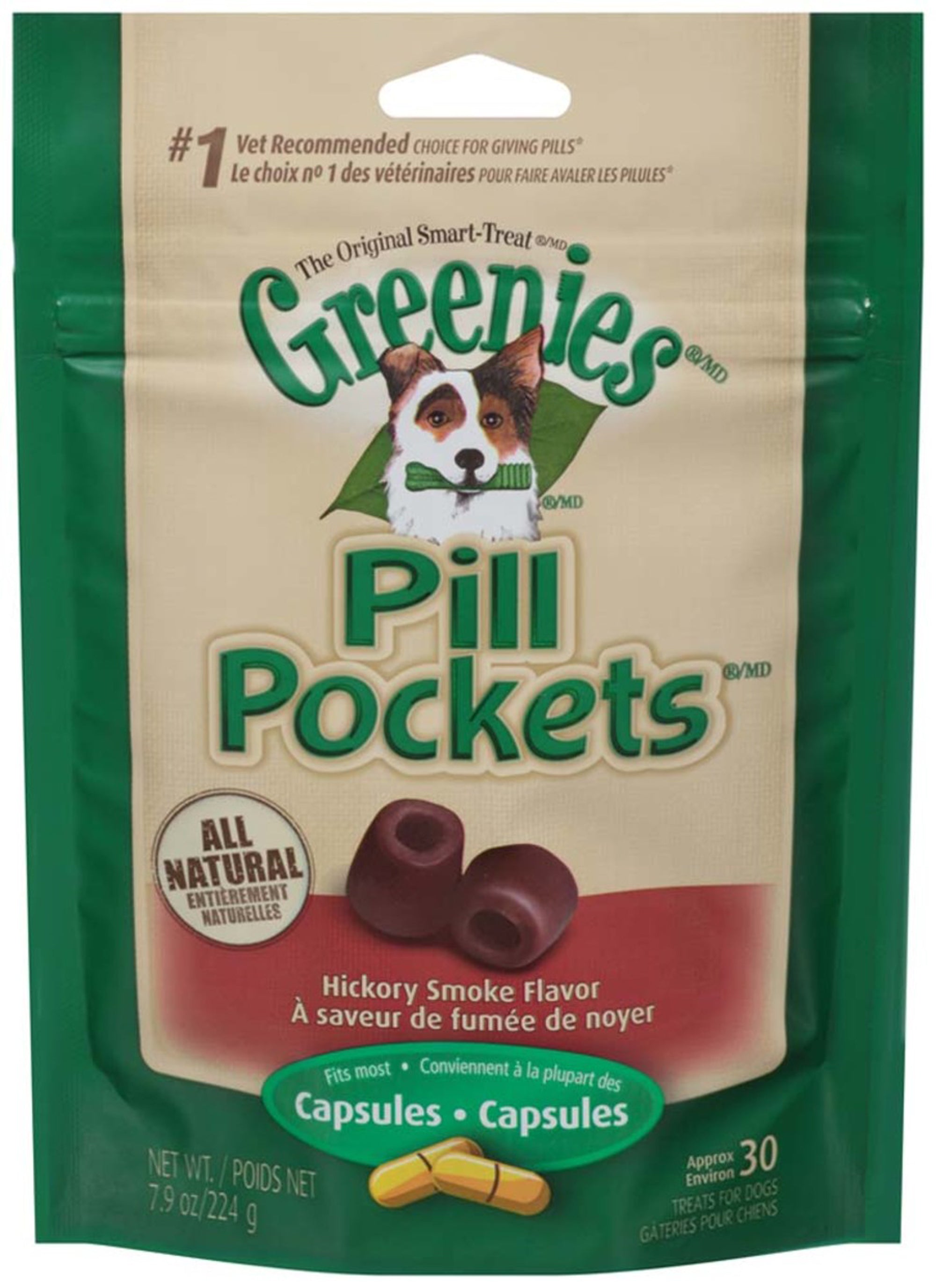Greenies Pill Pockets for Capsules Hickory Smoke 1ea/30 ct, 7.9 oz