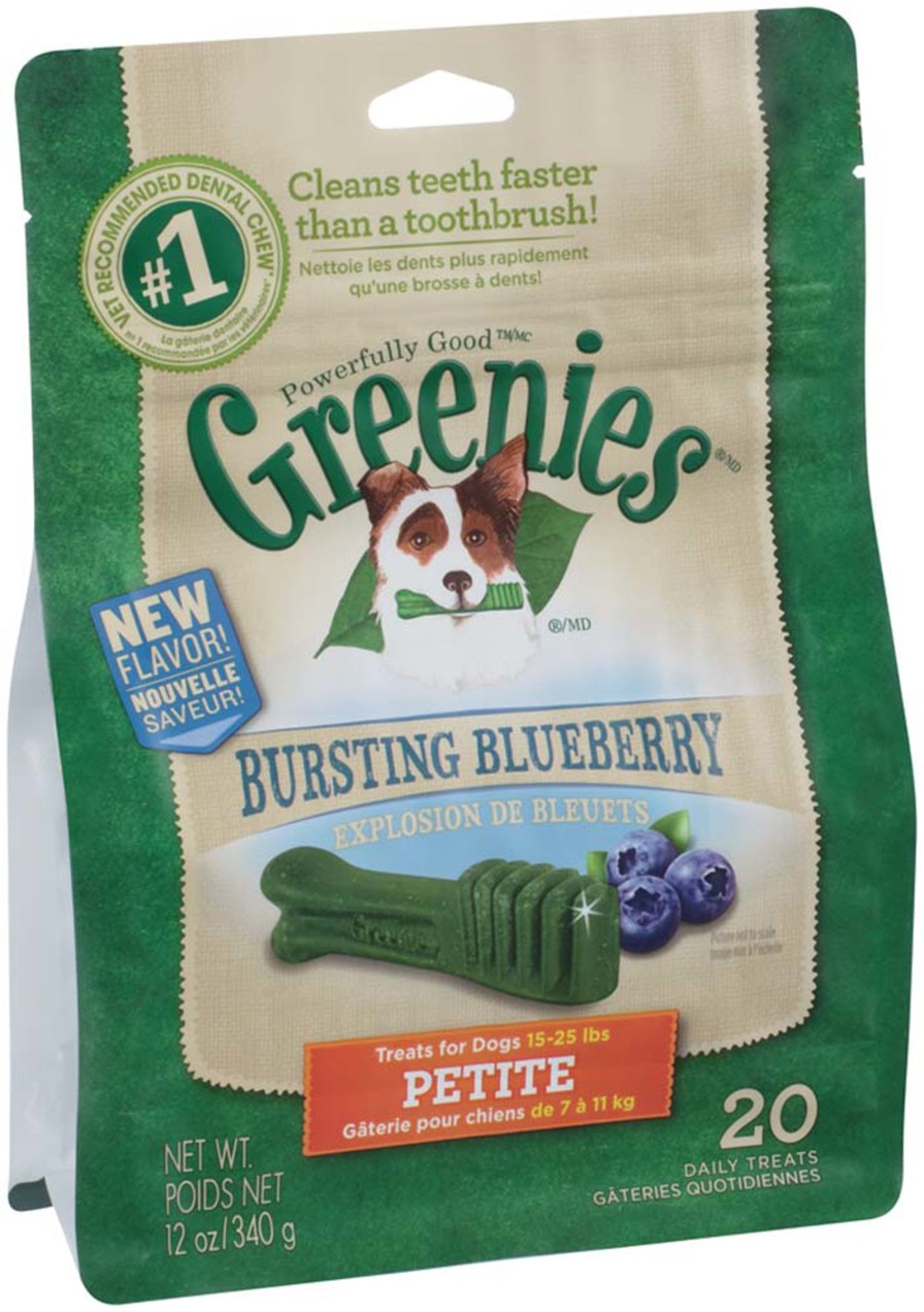 Greenies Dog Dental Treats Petite Blueberry 1ea/12 oz, 20 ct