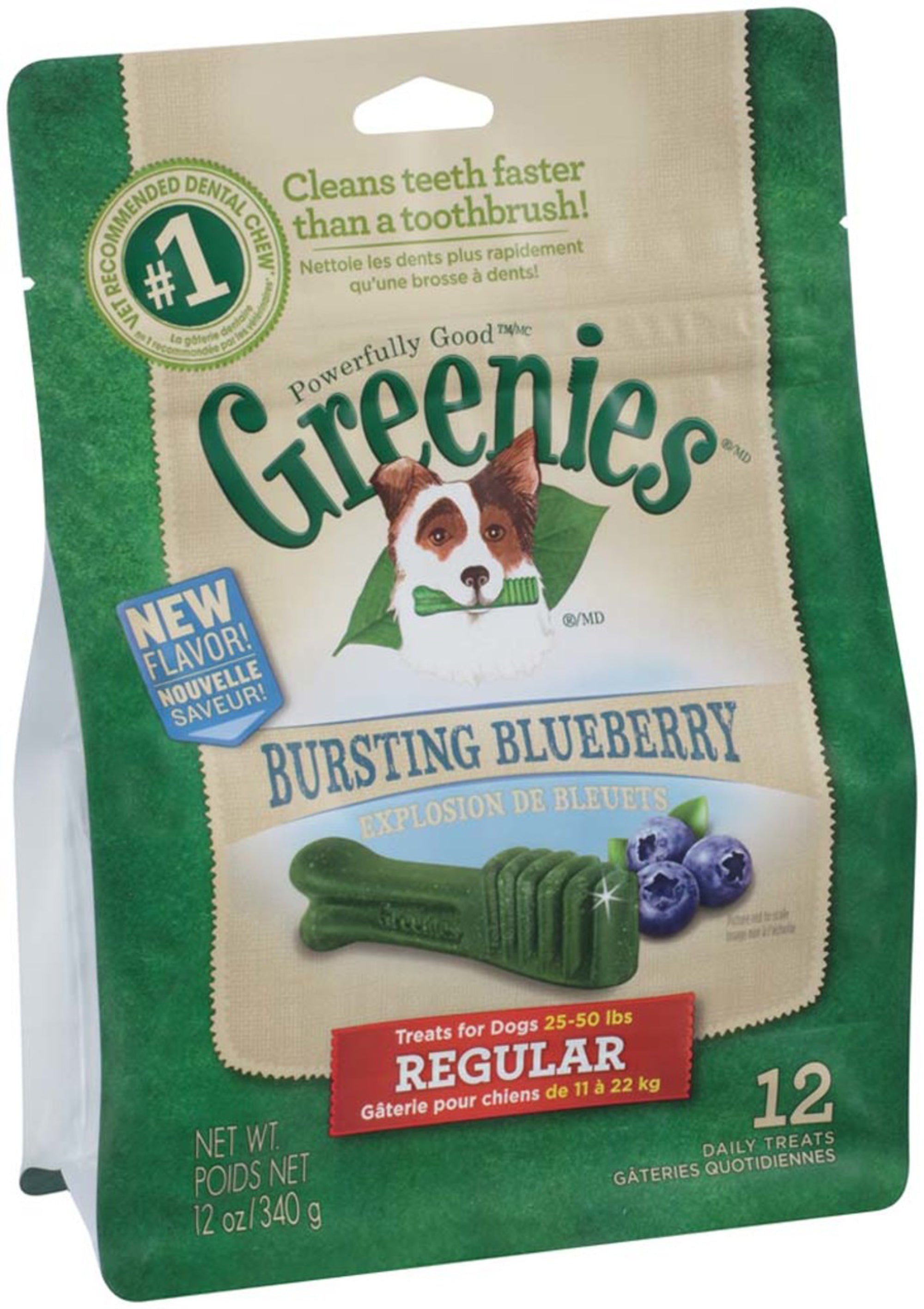 Greenies Dog Dental Treats Regular Blueberry 1ea/12 oz, 12 ct