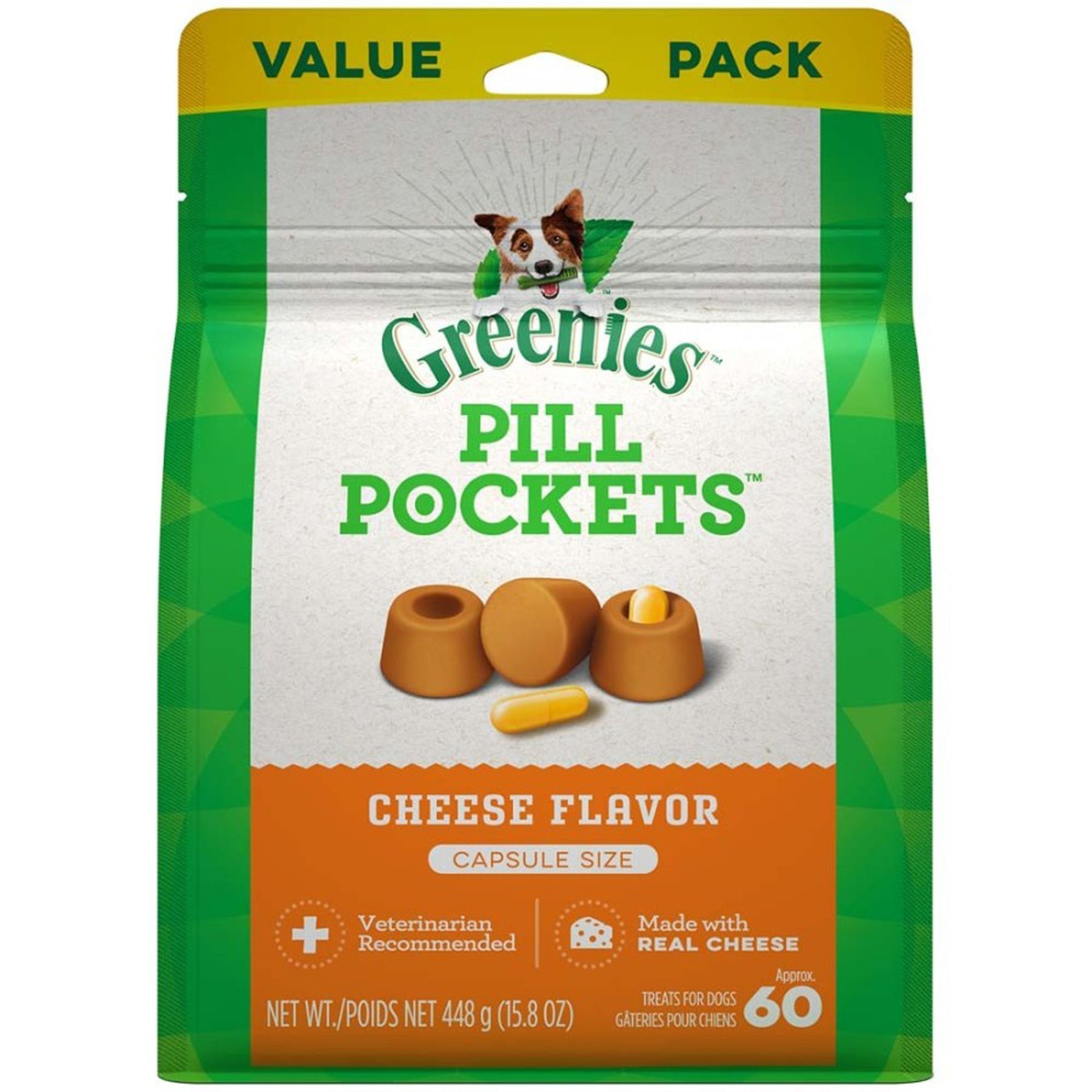 Greenies Pill Pockets for Capsules Cheese 1ea/60 ct, 15.8 oz