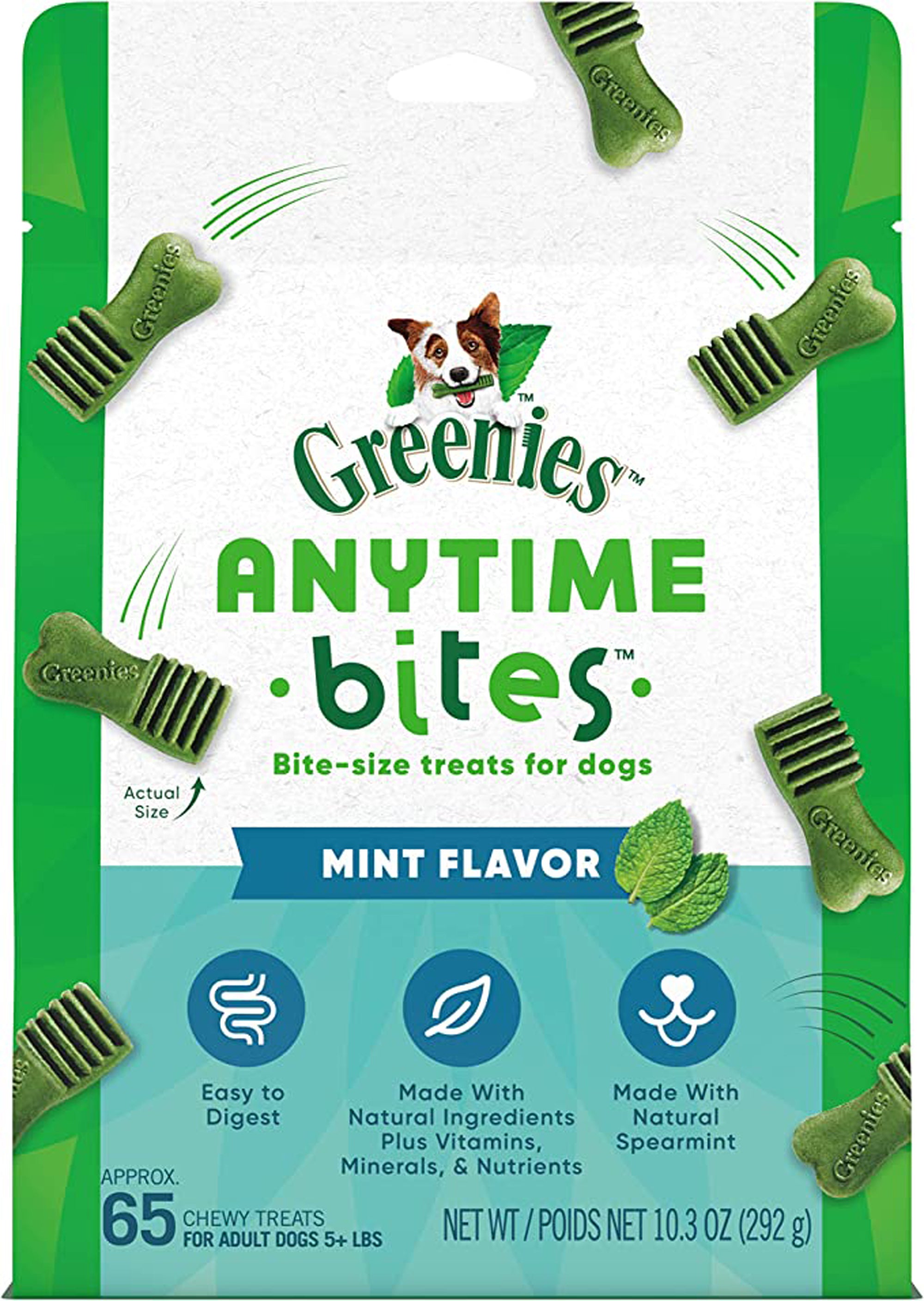 Greenies Anytime Bites Bite-Size Dog Dental Treats Mint 1ea/10.3 oz