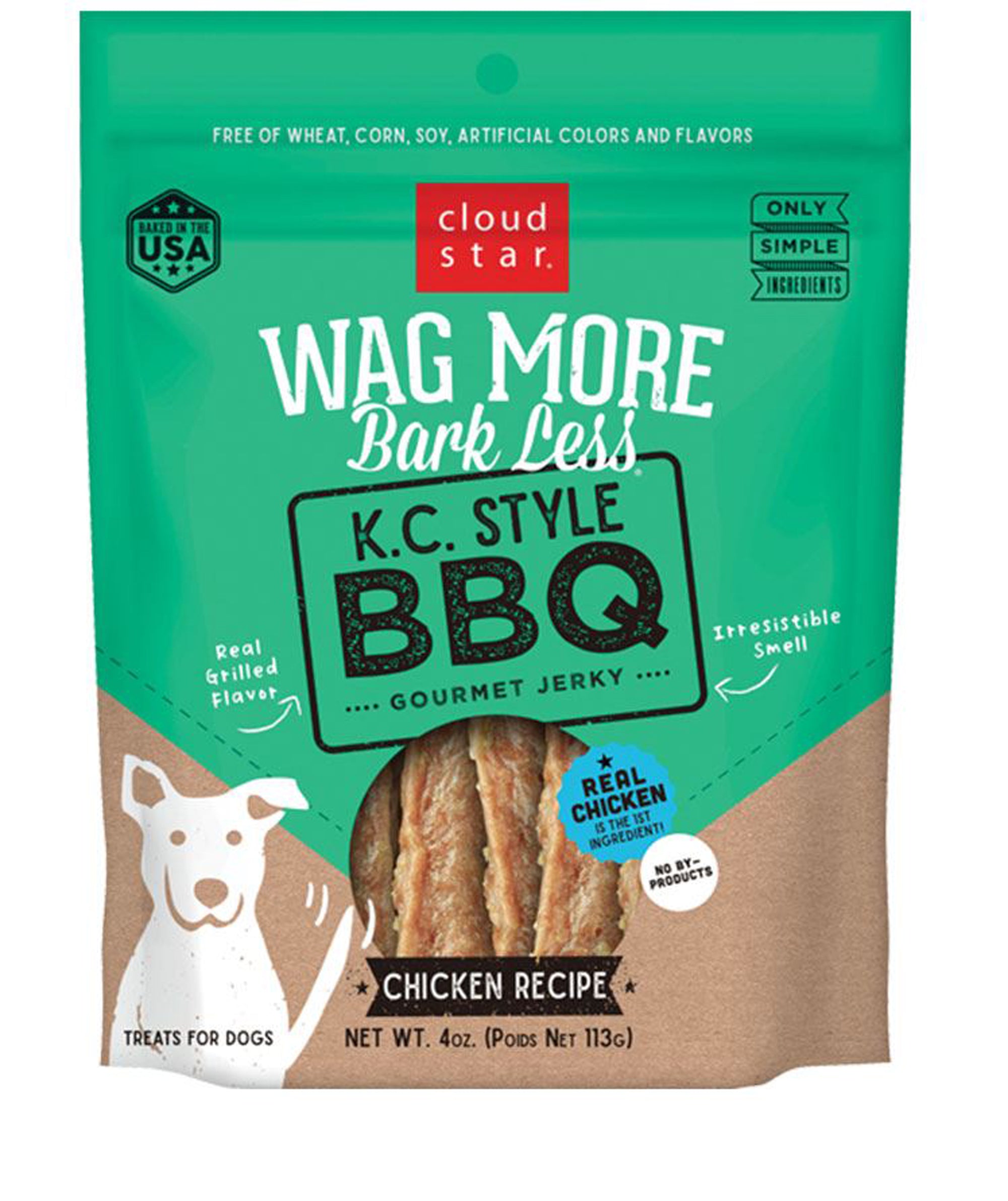 Wag More Bark Less Dog Jerky Grain Free K.C. Style Chicken 10oz.