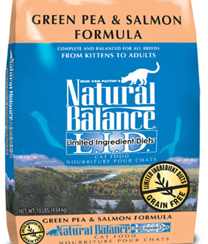 Natural Balance Pet Foods L.I.D Green Pea and Salmon Formula Dry Cat Food 10 lb