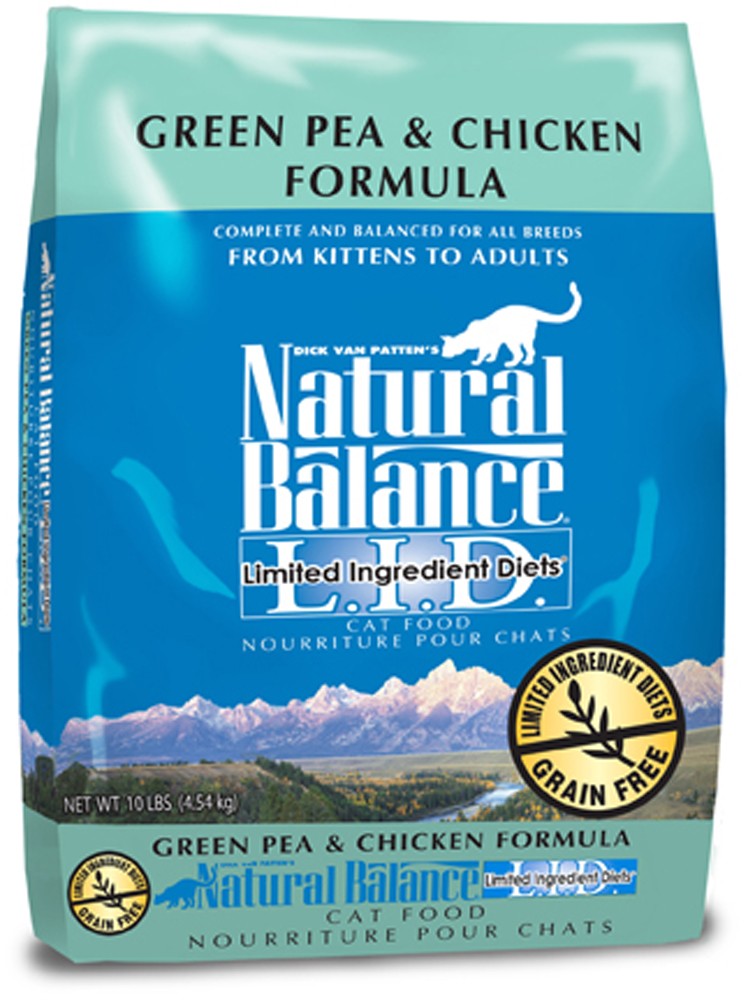 Natural Balance Pet Foods L.I.D Green Pea and Chicken Formula Dry Cat Food 10 lb