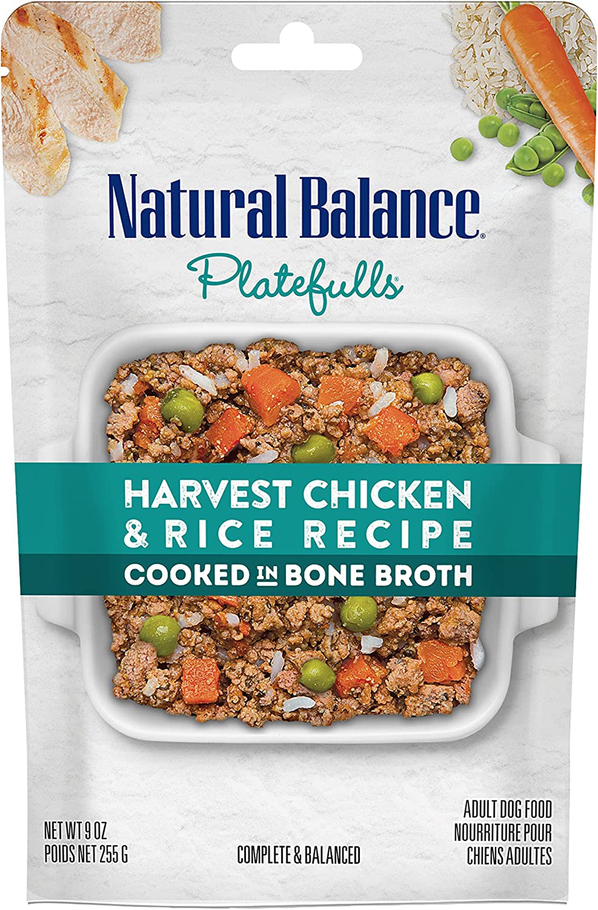 Natural Balance Pet Foods Platefulls Wet Dog Food Harvest Chicken & Rice Recipe 12ea/9 oz