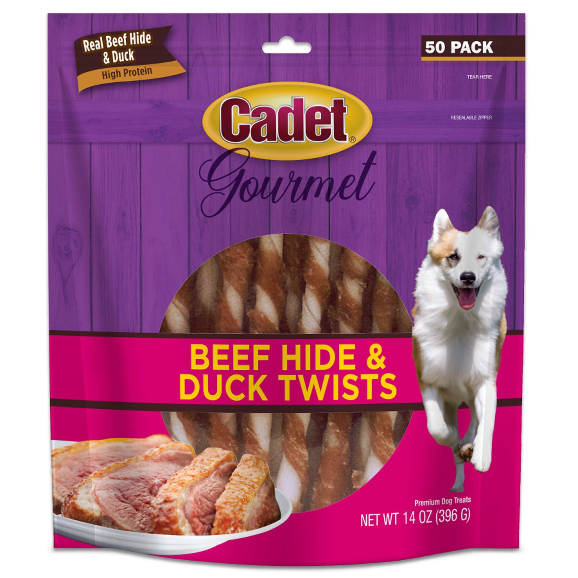 Cadet Gourmet Beef Hide & Duck Dog Twist Sticks Beef Hide & Duck 1ea/5 In. (50 ct)