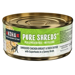 Koha Cat Grain Free Shredded Chicken and Duck 5.5oz.(Case of 12)