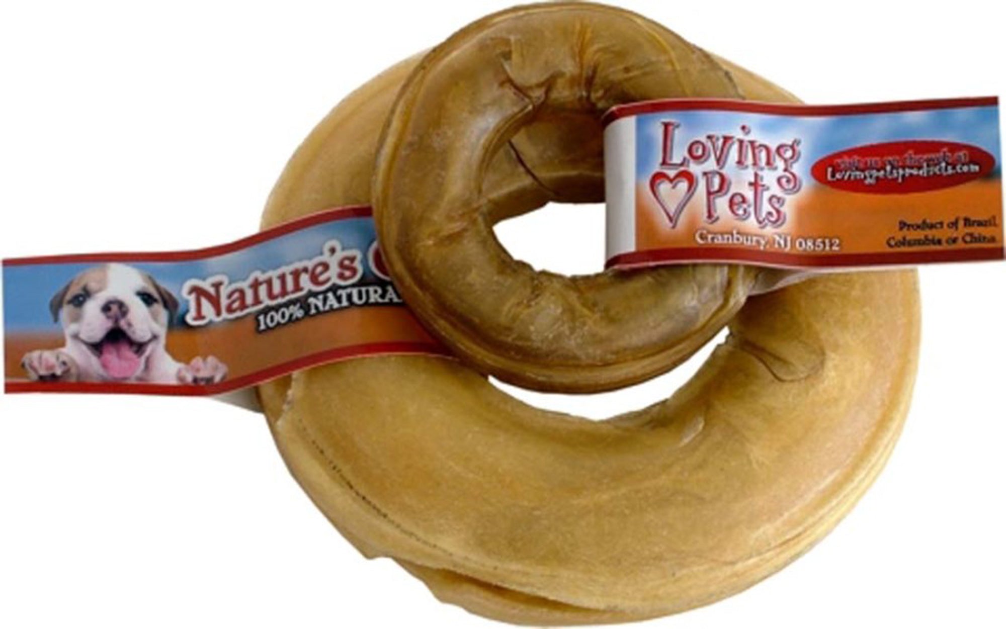 Loving Pets Pressed Rawhide Donut Dog Treat 10ea/6 in