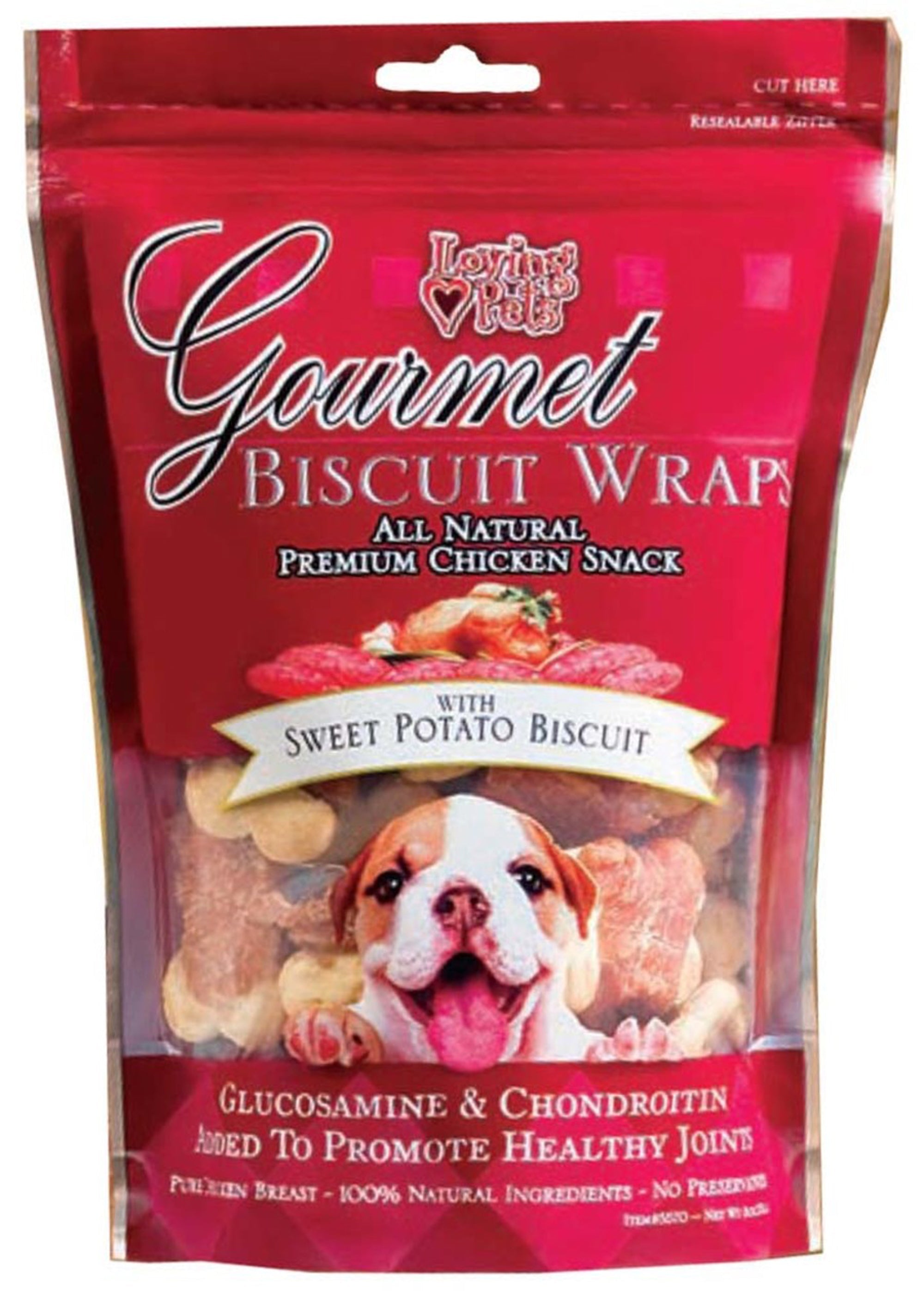 Loving Pets Gourmet Wraps Biscuit Dog Treat Sweet Potato 1ea/8 oz
