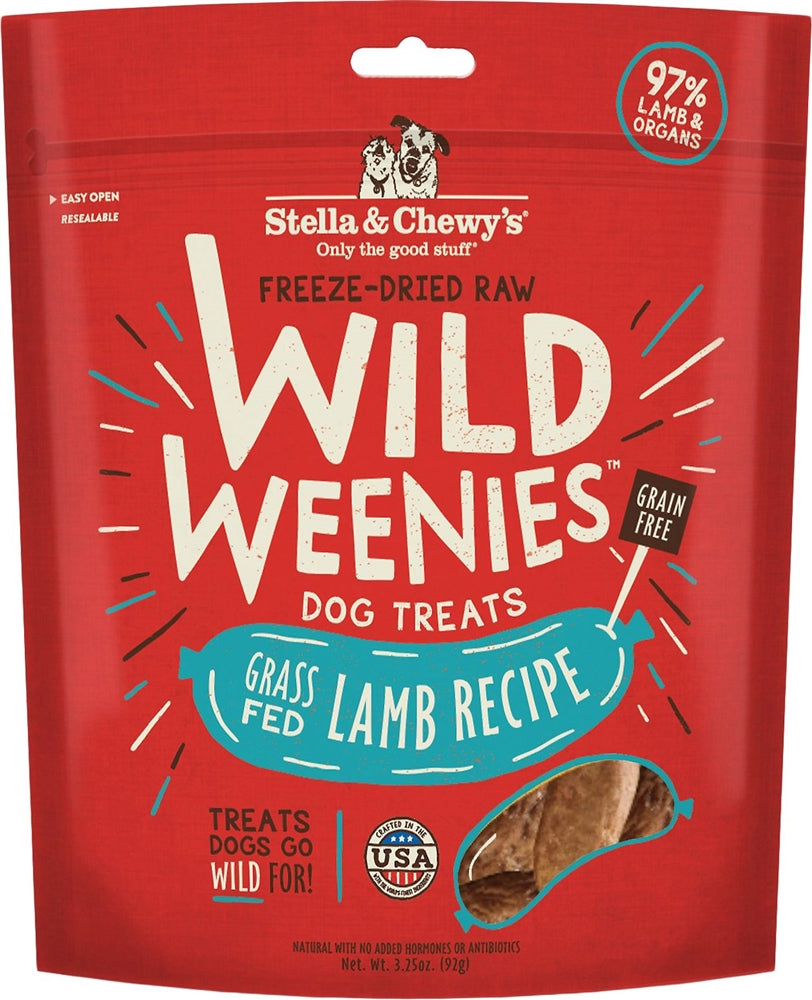 Stella and Chewys Dog Freeze Dried Weenie Lamb 3.25 Oz.