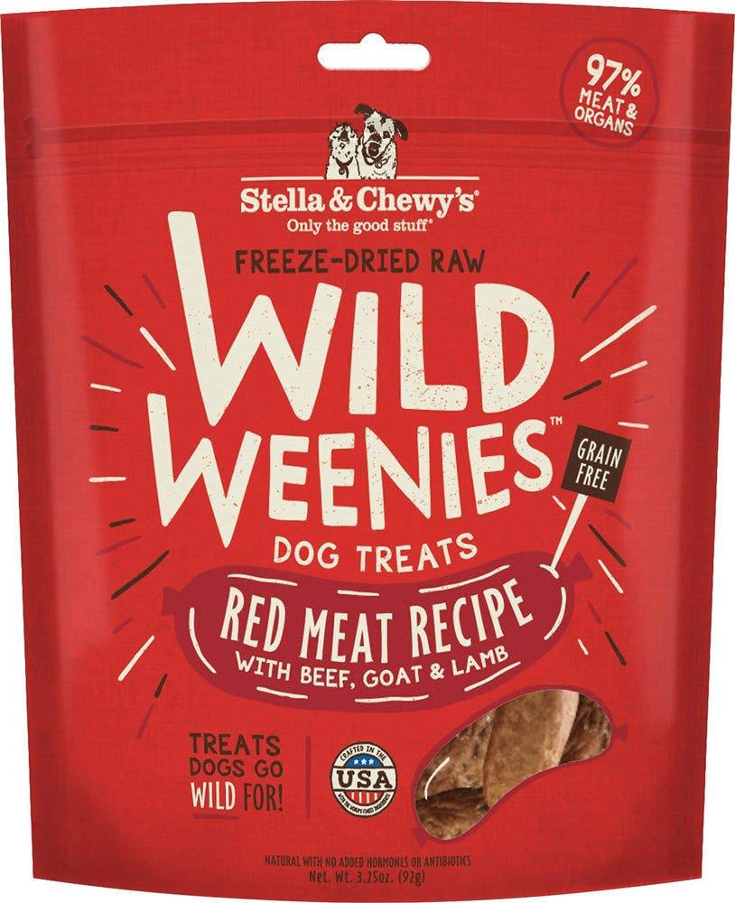 Stella and Chewys Dog Freeze Dried Weenie Red Meat 3.25 Oz.
