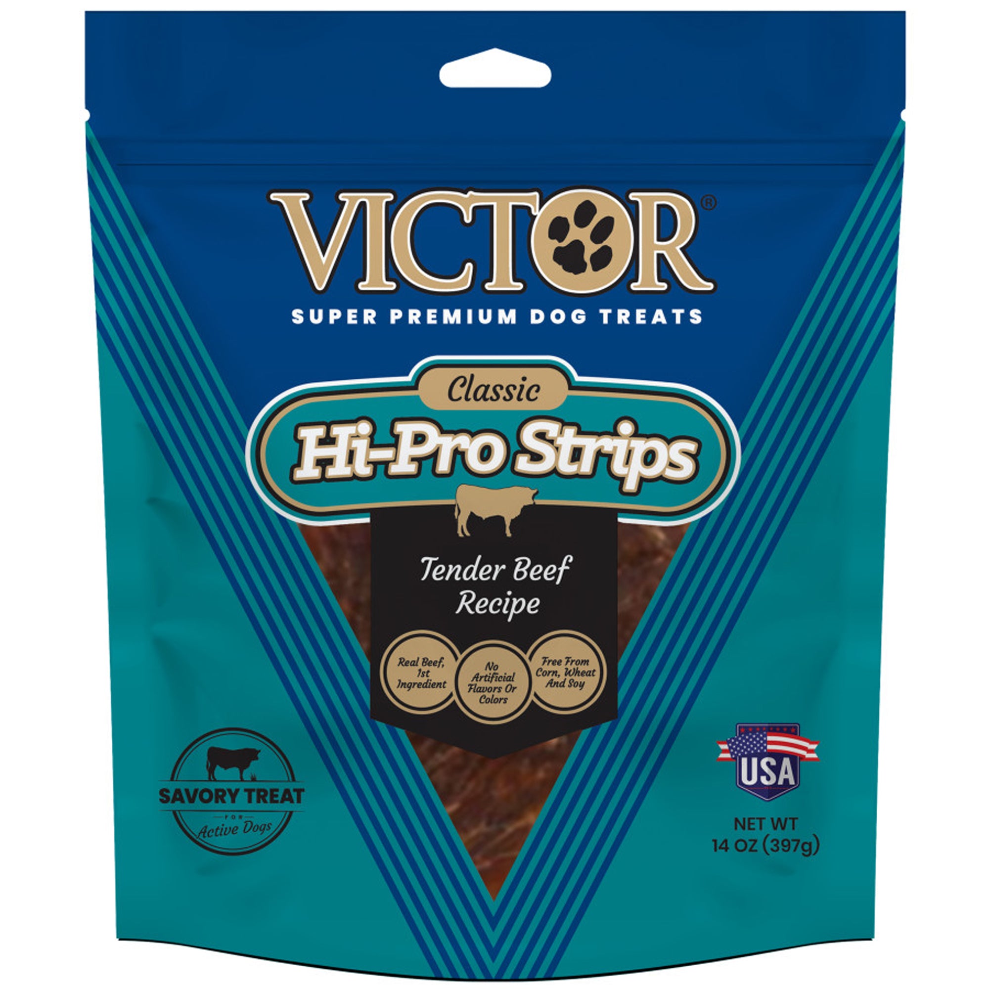 Victor Super Premium Dog Food Victor Classic HiPro Strips Dog Treats Tender Beef Recipe, 1ea/14 oz