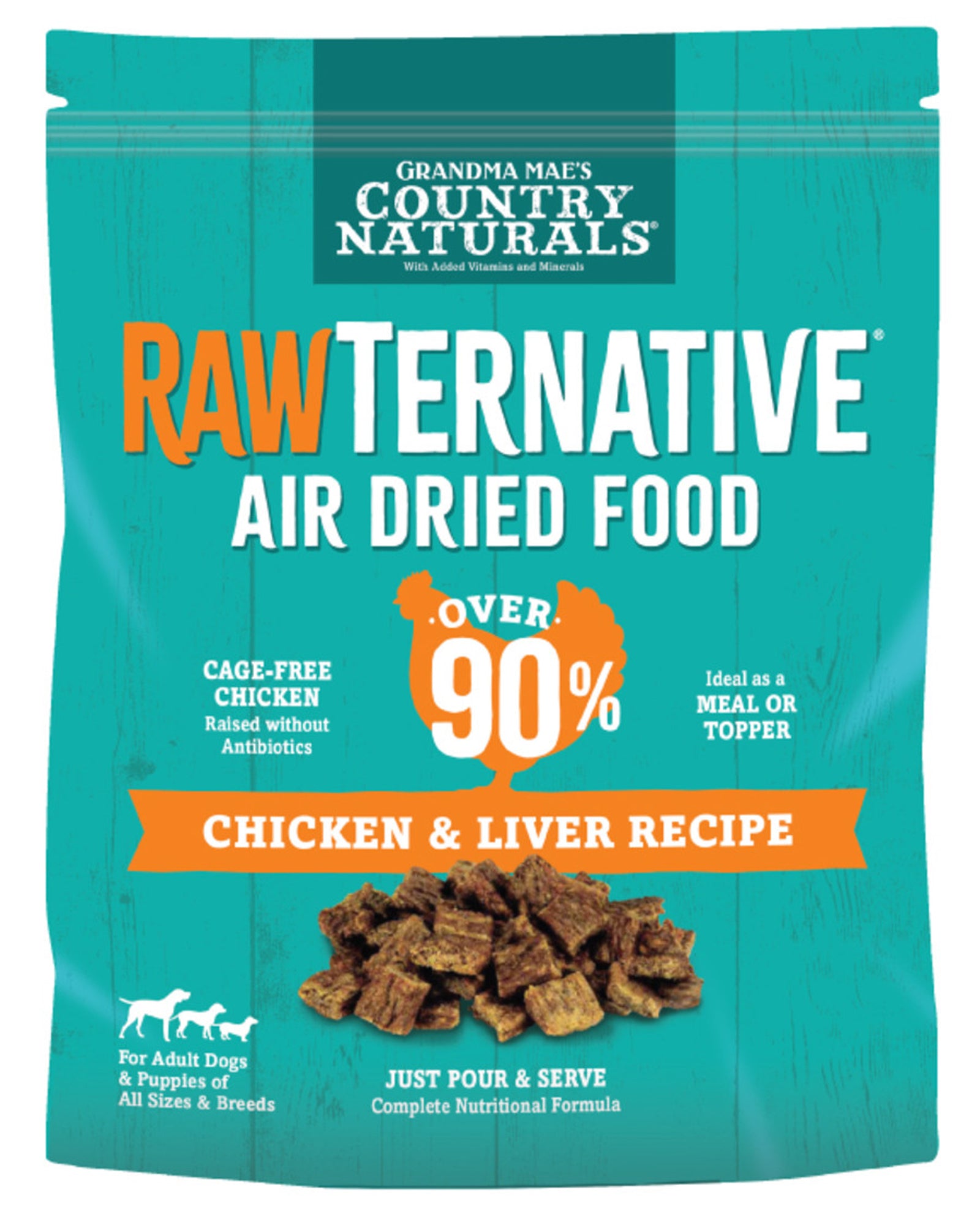 Grandma Maes Country Naturals RawTernative Air Dried Dry Dog Food Chicken and Liver 1ea-1 lb