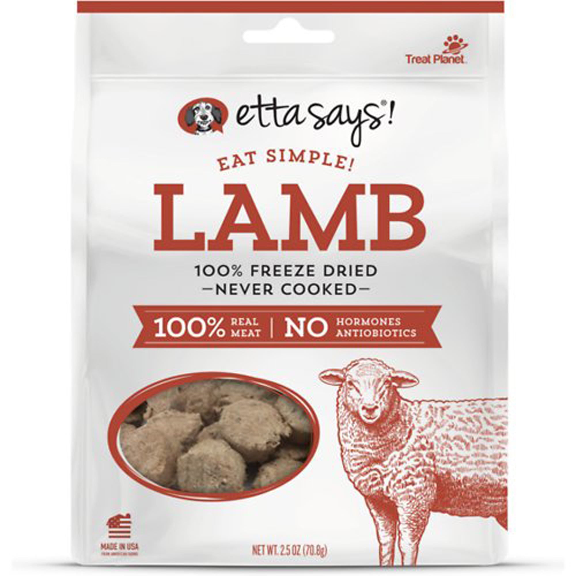 Etta Says Eat Simple! 100% Freeze Dried Lamb; Wt 2.5Oz